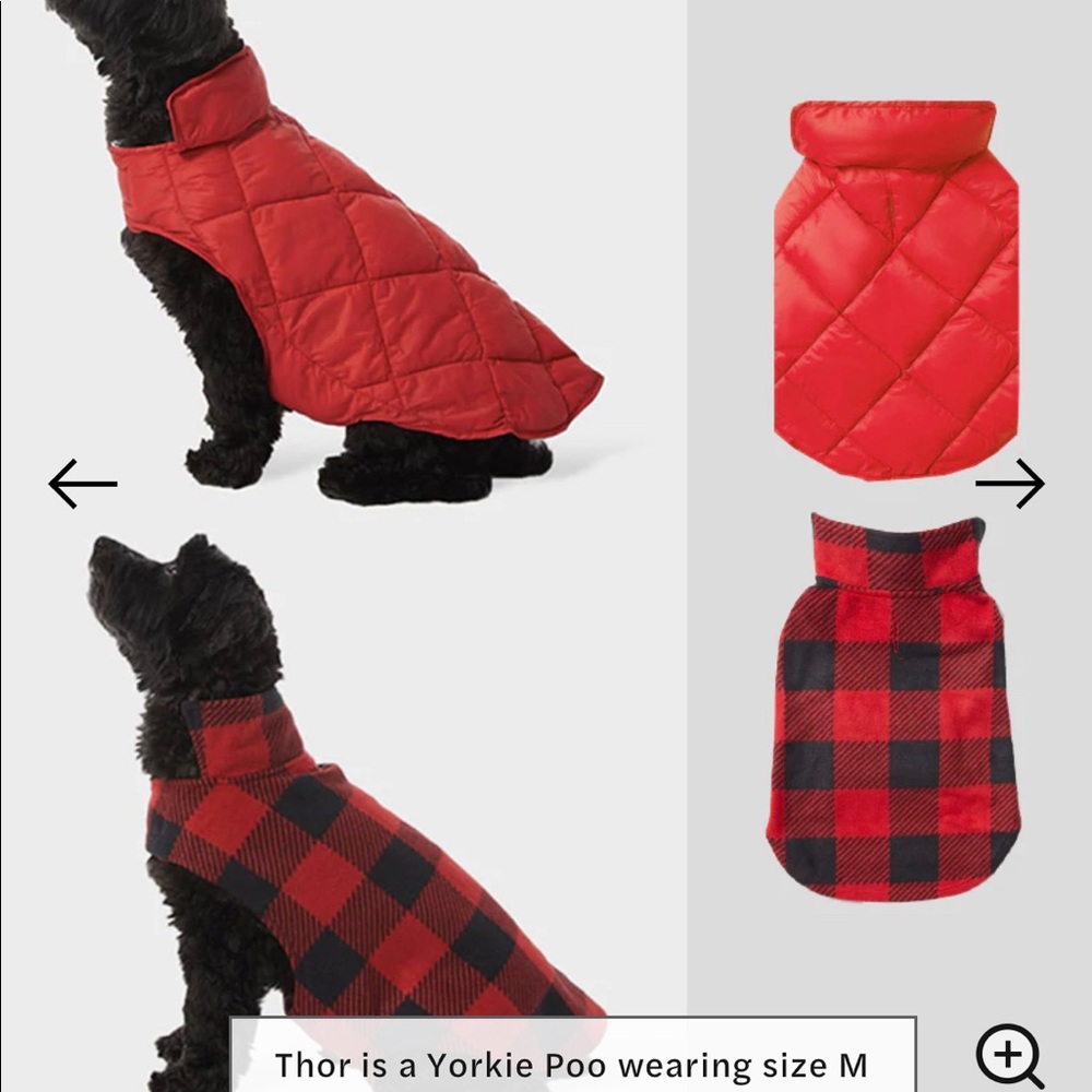 Reversible doggie vest in medium. Black and grey camo